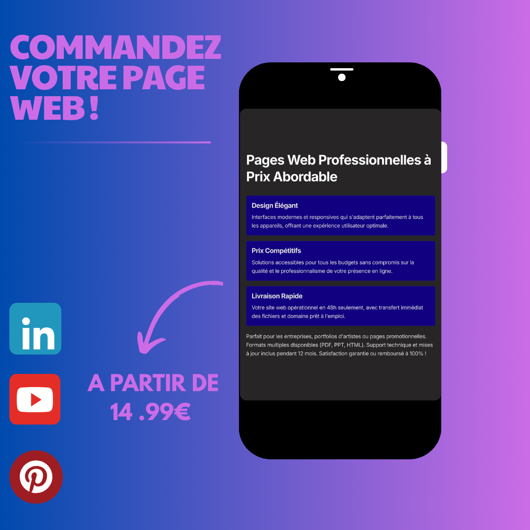 Création de page web sur mesure