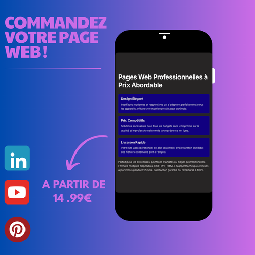 Création de page web sur mesure