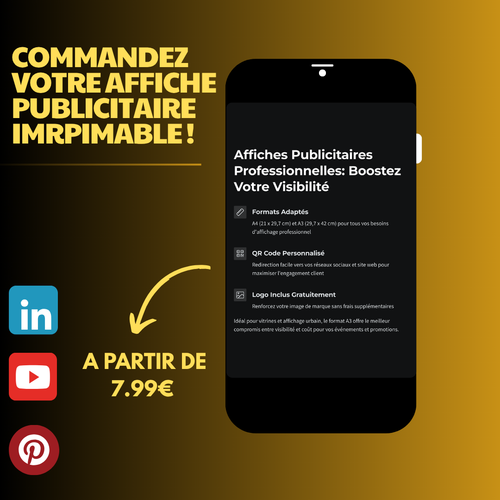 Affiche publicitaire imprimable- Format pro A4-A3